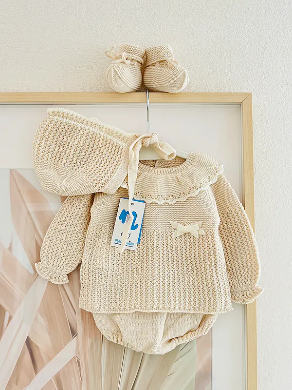 knitset with bow reborn doll accessory