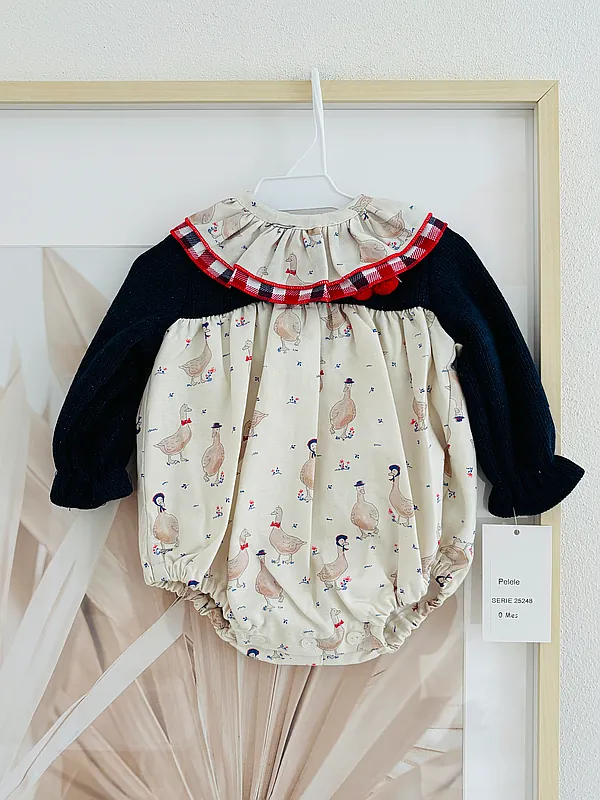 romper with goose reborn doll accessory