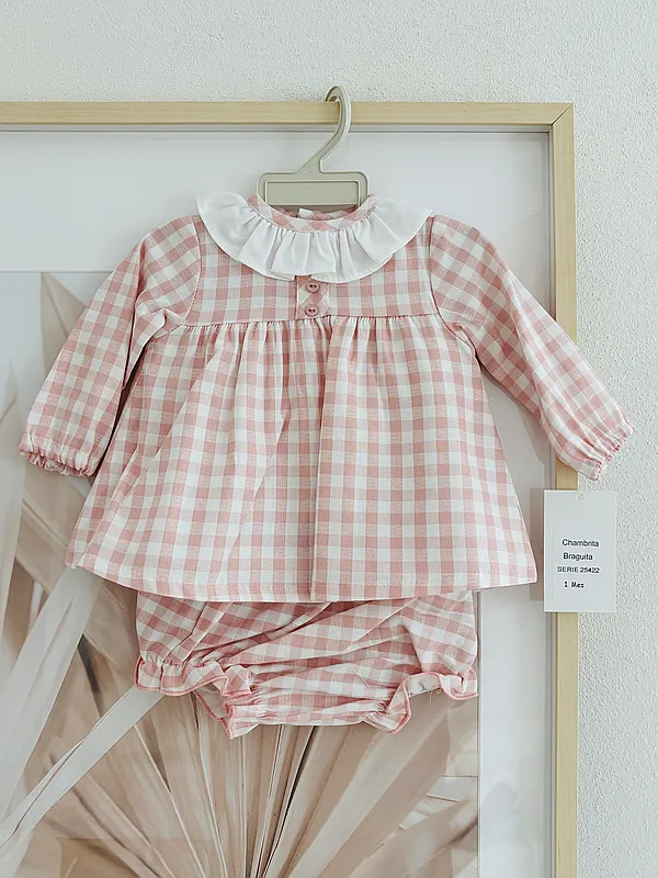 outfit with check pattern reborn doll accessory