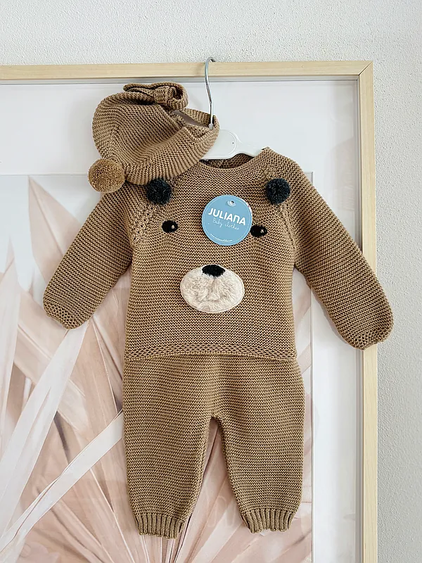 knitset with teddy bear face reborn doll accessory