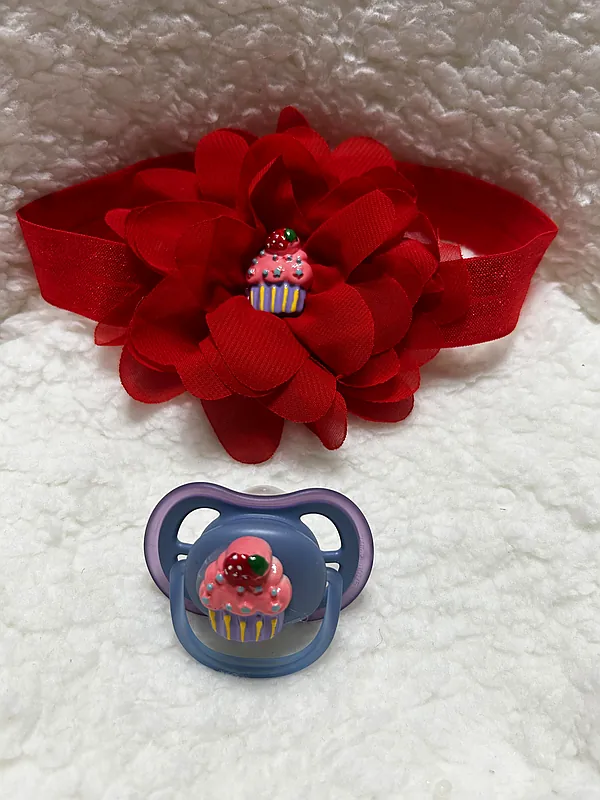 pacifier and headwrap3 reborn doll accessory