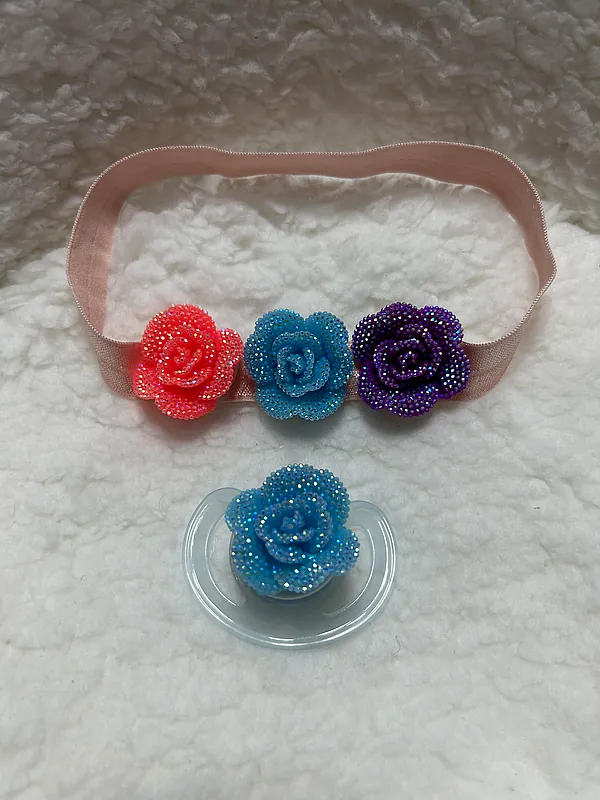 pacifier and headwrap4 reborn doll accessory
