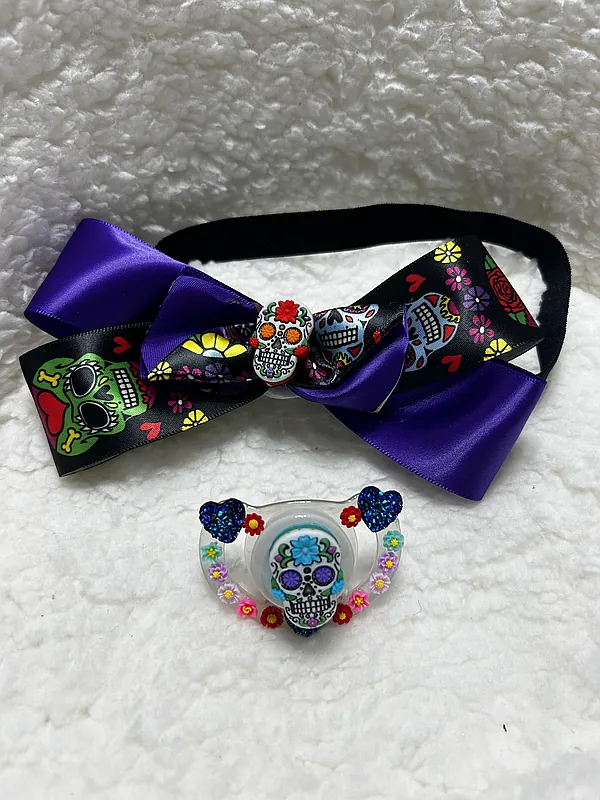 pacifier and headwrap9 reborn doll accessory