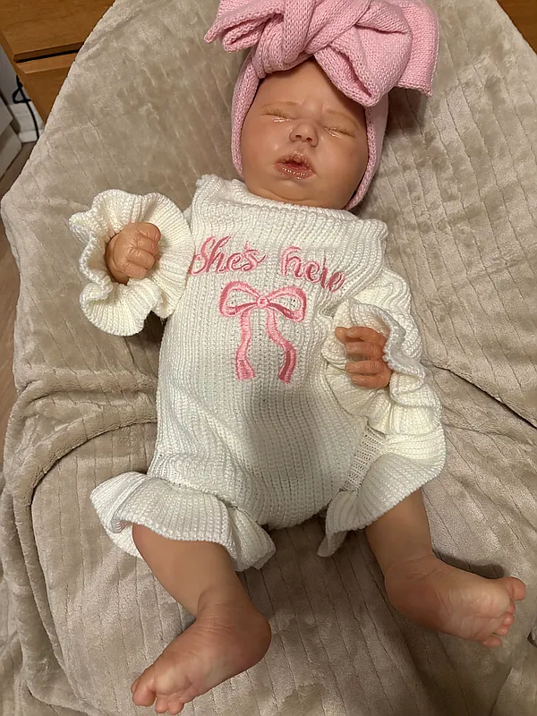 harlow asleep reborn doll by tasha's tiny tots