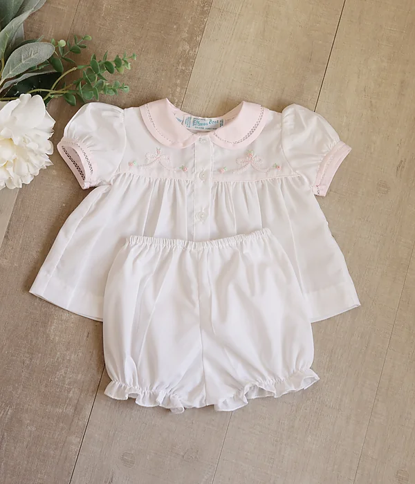 preemie girl heirloom white & pink set reborn doll accessory